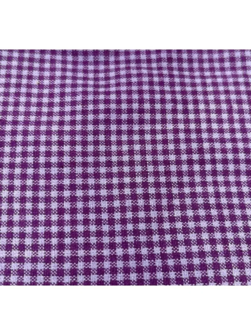 Purple Gingham Cotton Fabric 17x21